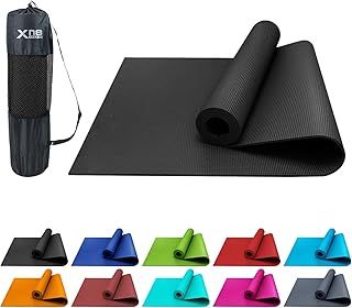 Xn8 Sports Yoga Mat, Non Slip Exercise mat, 6mm Thick Workout Mat, Best for Pilates Gymnastics Gym Meditation & Stretching, Lightweight with Carry Strap for Travel & Outdoor Men & Women