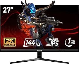 27-inch IPS PC Screen, 2K WQHD (2560×1440P), 144Hz Gaming Monitor, 1ms Bezel-less, 99% sRGB, 178° Wide-Angle, HDMI, DisplayPort, Compatible with Wall-Mounted VESA100*100MM - Black