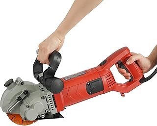 Wall Chaser 5500W, 6500 RPM Wall Chaser with Dust Extractor, Concrete Saw Dust-Free with Water Pump, 42mm Max. Groove Cutting Width, 41mm Channel Depth, with 133mm Diameter Blades