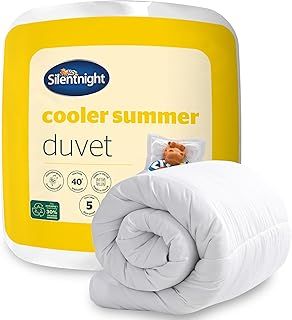 Silentnight Cooler Summer King Size Duvet 4.5 Tog – Lightweight Hypoallergenic and Machine Washable Summer Duvet Quilt – King Size (Package may vary), White