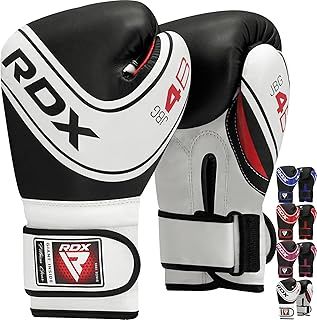 RDX Kids Boxing Gloves, 6oz 4oz Junior Training Mitts, Maya Hide Leather Ventilated Palm, Muay Thai Sparring MMA Kickboxing, Punch Bag Speed Ball Focus Pads Punching Workout, Youth Games Fun