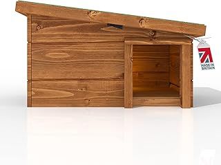 Hedgehog House and Hibernation Shelter - Predator-Proof Outdoor Habitat, Feeding Station and Home - Felt Roof Cover and Full Wood Flooring - Best Pet Garden Hedgehogs Wooden Houses