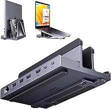 Laptop Docking Station Stand Dual 4K Monitor - QUUGE 7in1 USB C Dock with 2 HDMI (Single 4K@120Hz), 2 USB3.0 Ports, 85W PD, RJ45 Ethernet, USB C Stand Ethernet for MacBook Air/Pro, Dell XPS, HP