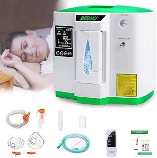 DEDAKJ Oxygen Machine 2-9L / min, 30%-90%, with Remote Control, Atomise, Accumulated Time Adjustment for Home and Travel（2AW）