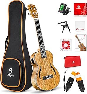 Vangoa Concert Ukulele 23 Inches Walnut Wood Hawaii Acoustic Ukuleles Beginner Set for Adult Teen Students with Gig Bag