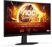 AOC Gaming C27G4ZXED - 27 Zoll Full HD Curved Monitor, 280 Hz, 1ms, HDR10, FreeSync Premium (1920x1080, 2X HDMI 2.0, 1x DisplayPort 1.4) schwarz-grau
