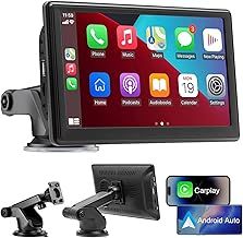Wireless Car Play Screen, Portable Car Stereo with Apple Carplay & Android Auto, 7 Inch HD Touch Screen GPS Navigation Video Player with Bluetooth, Live Navigation, Mirror Link, Voice Control