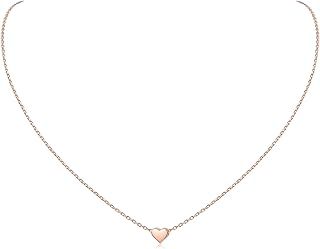 ChicSilver Delicate Heart/Crescent Moon/Star Necklace for Women 40+5cm(Extended) Rolo Chain 925 Sterling Silver/Gold/Rose Gold Plated Engravable Minimalist Jewelry(with Gift Box)