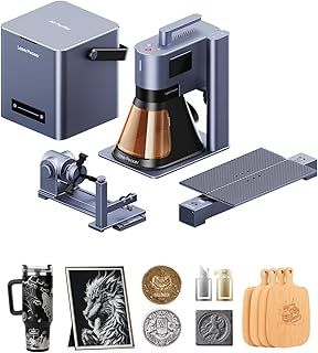 LP5 (Ultimate) 20W Fiber & Diode Dual Laser Engraver, 0.0027mm Ultra Precise 10000mm/s Speed Laser Engraving Cutting Machine, Contains Rotary Extension + Slide Extension + Air Purifier