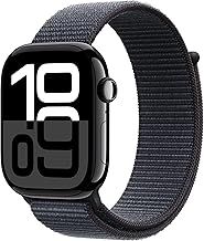 Apple Watch Series 10 GPS + Cellular 46 mm Smartwatch with Jet Black Aluminium Case with Ink Sport Loop - One Size. Fitness Tracker, ECG App, Always-On Retina Display, Carbon Neutral