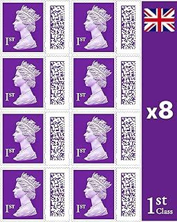 1st Class Stamps (8 Pack) - Barcoded Self Adhesive UK Letter Postage for Postage