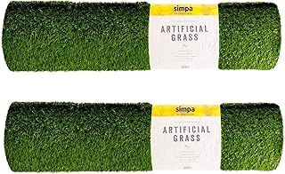 simpa Non Fade Artificial Grass Pile Roll - 4m x 1m / 13ft x 3.3ft - 15mm Pile Height - Set of 4 Rolls