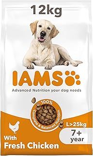 IAMS Complete Dry Dog Food for Senior 7+ Large Breeds with Chicken 12 kg