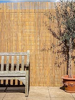 Papillon 4m (Pack of 1) Bamboo Slat Natural Garden Screening Roll Privacy Wind & Sun Protection 4m x 2m (13ft 1in x 6ft 7in)
