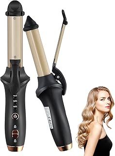 Cordless Hair Curler, 2 in 1 Travel Mini Hair Tongs for Short Hair, Portable Curling Iron for Short Hair, Wireless Curling Wand with 3 Temperature Heating, USB Chargable Hair Straighteners