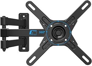 HOME VISION Long Reach TV Wall Bracket for 17-42 Inch Flat/Curved Screen TVs, 360° Rotation 180° Swivel 21.9"/55.6cm Extendable, 33Lbs/15kg Capacity, Max VESA 200x200mm, Monitor Wall Mount