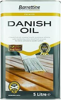 Barrettine Premier Danish Oil (5L) - Water Repellent Danish Oil for Wood Turning, Scandinavian Furnishings, Door, Panelling & More, Enhances Natural Appearance of Wooden Surface