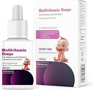 Multivitamin Drops for Infants and Children 3 Months to 5 Years - Sugar-Free, Gluten-Free, 40ml (50 Days Supply)