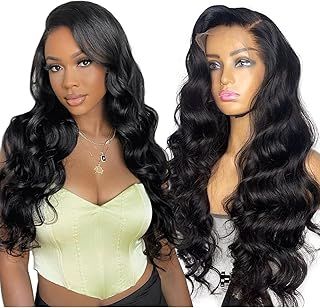Body Wave Human Hair Wig 180% Density 13x4 Lace Front Wigs Human Hair Wig for Women, Brazilian Virgin Human Hair With Baby Hair Pre plucked Natural Hairline Natural Color 16 Inch