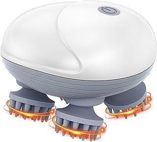Electric Scalp Massager, Portable Mini Head Massager with 96 Silicone Contact, 3 Kneading Modes, IPX6 Waterproof, Rechargeable Handheld Massager for Hair Growth, Pet Massager for Dogs and Cats