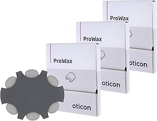 Oticon ProWax Filter Wax Guards, OEM Replacements for Custom Earmolds Oticon Hearing Aids Supplies, Genuine OEM Denmark Oticon Branded Custom Moulds Accessories (3 Packs/Total 18 Filters)