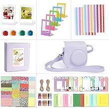 Riosin Instant Mini 12 Accessories Compatible with Fujifilm Instax Mini 12 Camera,Include mini 12 Case,Album,Filters,Wall Hang Frames,Film Frames,Border Stickers,Corner Stickers (Lilac Purple)