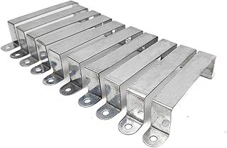 10 X Fence Post Security Brackets, Galvanised Steel Panel Brackets Suitable for Concrete or Wooden Posts, Fits 4” Posts Includes Fixing Screws, Anti Rattle / Banging