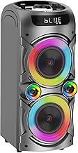 Portable Bluetooth Speaker 100W Big Powerful Wireless Boombox TWS Pairing Loud Stereo Sound Deep Bass Large Party Speakers with Subwoofer LED Lights for Outdoor Home Camping