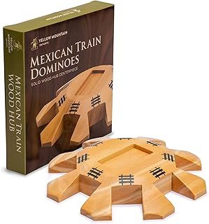 Yellow Mountain Imports Wooden Hub Centerpiece for Mexican Train Dominoes Game (up to 8 Players) - 15 Centimeters