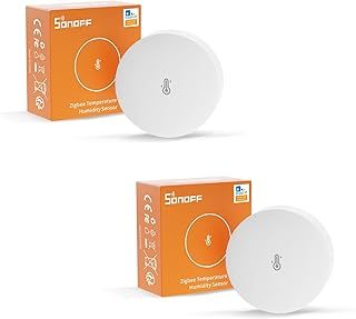 2 Pack SONOFF SNZB-02P Zigbee Temperature and Humidity Sensor, Smart Temperature Sensor with Comfort Alarm, Zigbee Hygrometer Compatible with Alexa/Google Home/HA/IFTTT, Zigbee Hub Required.