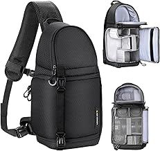 K&F Concept Camera Sling Bag for Photographers, Professional 10L Waterproof Shoulder Backpack for DSLR, SLR, Canon, Nikon, Sony Cameras