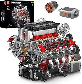 Mould King 10130 F488 Supercar V8 Engine Toy Kits 2718 Pieces Building Blocks Heavy Duty Motor Series for Vehicle Fans