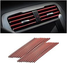 CGEAMDY 20 PCS Car Air Conditioner Decoration Strip, DIY Air Vent Outlet Trim Strip Bendable Car Interior Accessories, Car Molding Strip for Most Air Vent Outlet (Red)