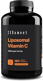 Liposomal Vitamin C 1000mg per Serving | Maximum Absorption, Antioxidant | 180 Capsules, (3-Month Supply) | Supports The Immune System and Reduces Fatigue | Vegan, Soy Free | Zenement