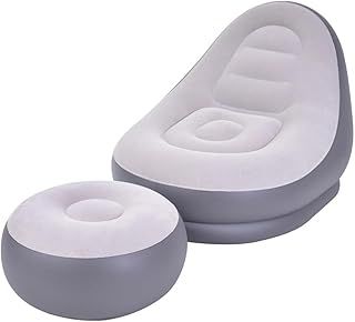 Trendi Inflatable 2-Piece Deluxe Lounger and Footstool/Perfect Chair For Gaming, Reading & Movie Watching/Lounger Size 125 x 100 x 85cm