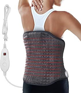 Snailax Electric Heat Pads for Back Pain Relief, Christmas Gifts for Women Men, Back Heat Pad with Adjustable Strap, 6 Heat Levels, Washable,Heating Pads for Period Cramps,Neck and Shoulders