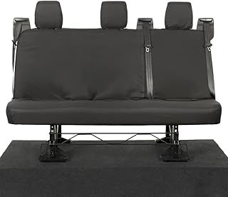 My Van Seat Covers | To Fit Ford Transit Custom DCIV Seat Covers 2013-2023 | Tailored Waterproof Easy to Fit | Rear Black - MVSC131B