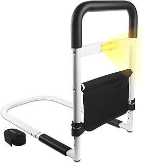 Bed Rails for Elderly Adults, Bed Guard for Single or Double Bed, with Storage Bag and Intelligent Sensor Lamp - Suitable for Most Bed Types - Aids for the Elderly, Pregnant Women and Handicap