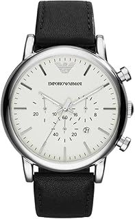 Emporio Armani Watch for Men, Chronograph Movement and 46mm Case Size with Stainless Steel, Leather or Silicone Strap