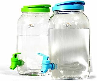 Shine 6L Drinks Dispenser Mason Jar Home Outdoor Picnic BBQ Parties With Tap Mug Jar Summer Party 2 x 3l Plastic Jars