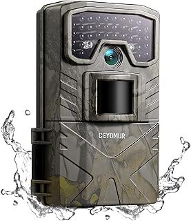 CEYOMUR Wildlife Camera, 4K 30fps Trail Camera with 36pcs IR LEDs Night Vision Motion Activated and IP66 Waterproof for Nature Animals Scouting, 90°Detection Angle Night Cameras for Garden Wildlife