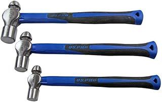 BERGEN 3pc Ball Pein Hammers Set 8 16 32oz TPR Handle B1652