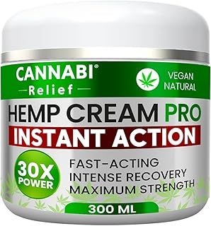 Cannabi Relief Hemp Cream High Strength — Muscles & Joints Instant Action Gel - Natural Massage Rub for Back, Knee, Back, Neck, HIPS - Strong & Fast Effect Formula – Post-Workout Recovery — 300 ML