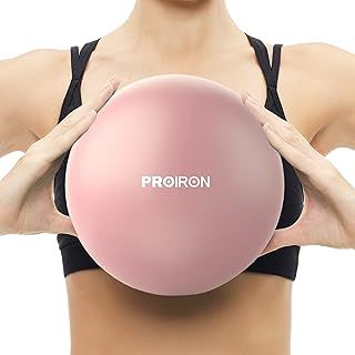 PROIRON Soft Pilates Ball - 25cm Small Exercise Ball for Yoga, Stability, Fitness, Core Training, Physical Therapy, Balance, Barre, Stretching - Bender Gym Ball With Inflation Straw