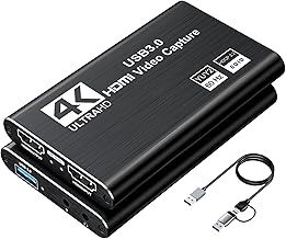 XIIXMASK Video Capture Card, Audio Video Capture Card, USB 3.0 Capture Card 4K HDMI Loop-Out, 1080P 60FPS/2K 30FPS Video Game Capture for Streaming Works for PS5/Switch/Camera/PC/OBS(Black)