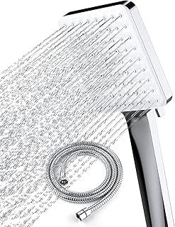 Shower Head with Hose, High Pressure with Hose Set 1.5m, Universal Shower Head with 6 Settings Spray Mode, Chrome