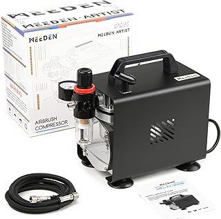 MEEDEN Airbrush Compressor Kit - 1/5 HP Quite Air Compressor for Model Painting with 6 Feet Hose