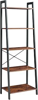Ladder Shelf, 5-Tier Storage Organiser Shelves, 60x39.5x171cm, Plant Stand,Industrial Bookshelf, Living Room Bookcases, for Kitchen, Bedroom, Office TMJ017H-