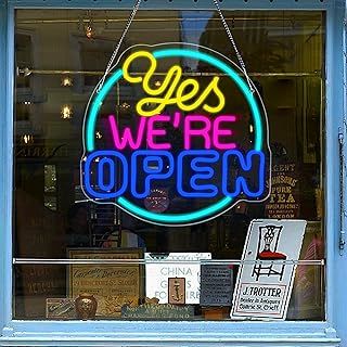 Open Neon Signs for Wall Decor Text Led Sign for Business Decor Open Neon Sign for Shop Restaurant Coffee Manicure Store Bar Salon Grocery Store Dessert Store Opening 13.7 * 13.2in(XD-323)