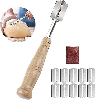 DINGFENG Bread Lame Cutter, Premium Scoring Knife, Bread Bakers Lame Slashing Tool for Cut Sourdough Bread's Pattern, Bread Scoring Tool for Bread Baking Supplies, with 10 Pieces Replaceable Blades